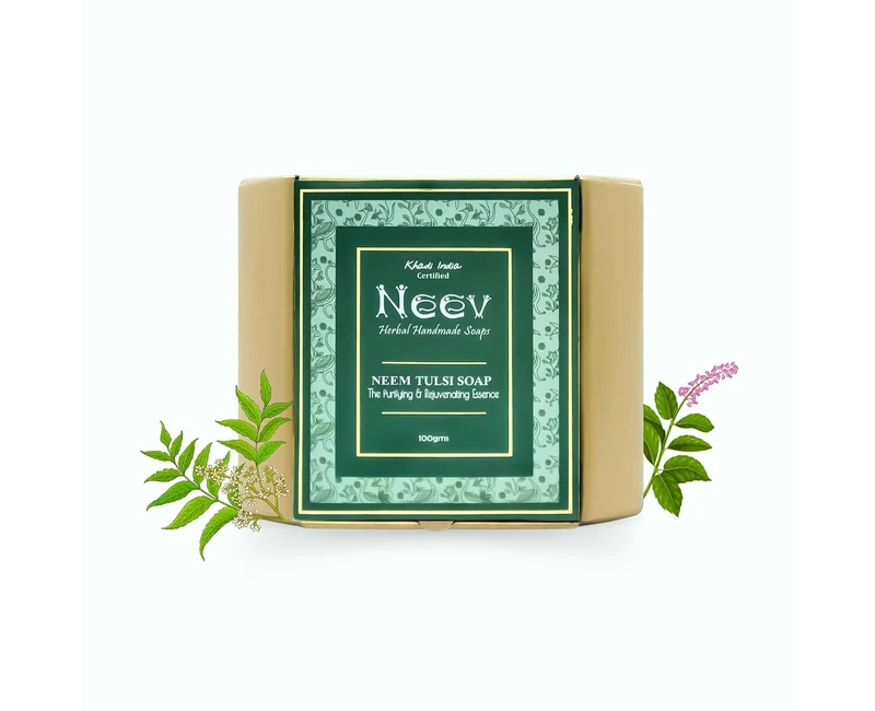 Neev Herbal Handmade Soaps Neem Tulsi Handmade Soap - The purifying and rejuvenating essence